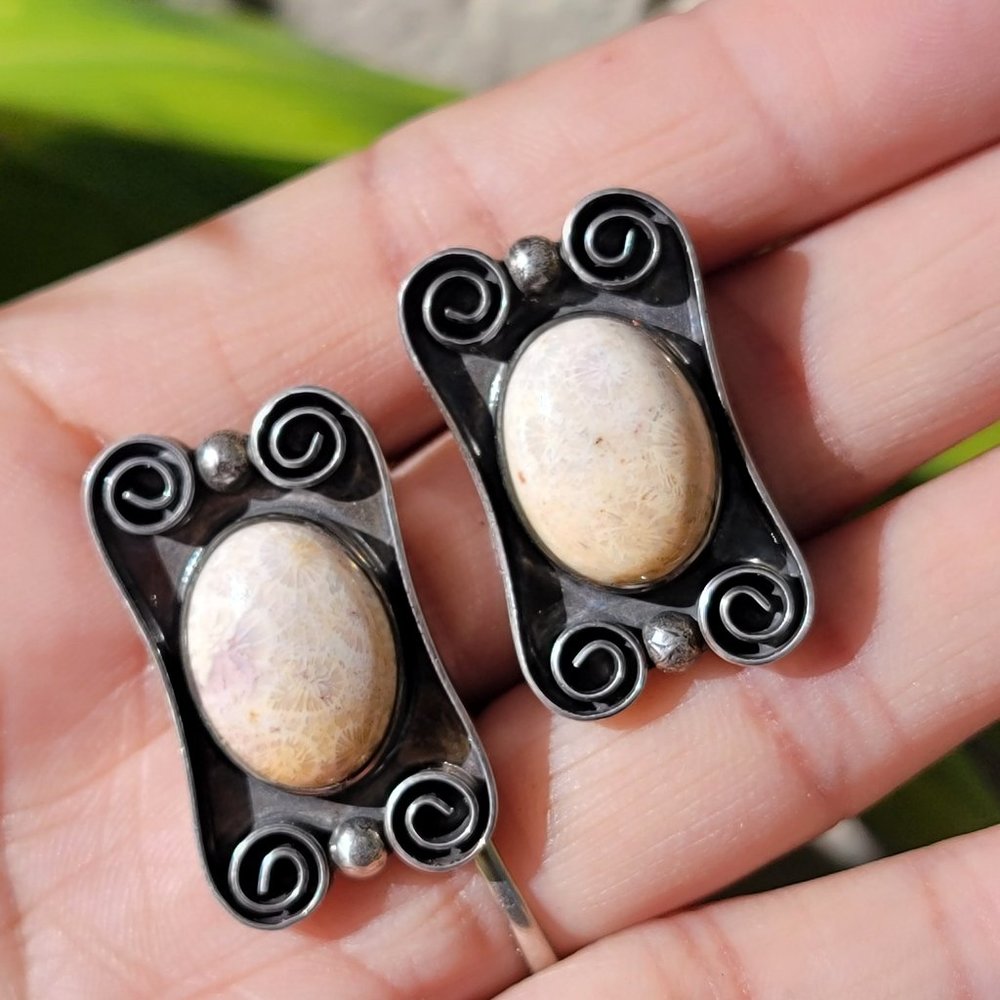 Solid 925 Sterling Silver Heavy Artisan Made Foss… - image 2